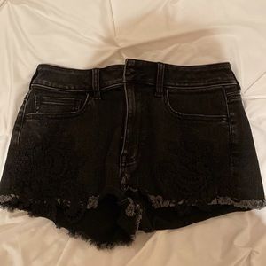 American Eagle black jean shorts